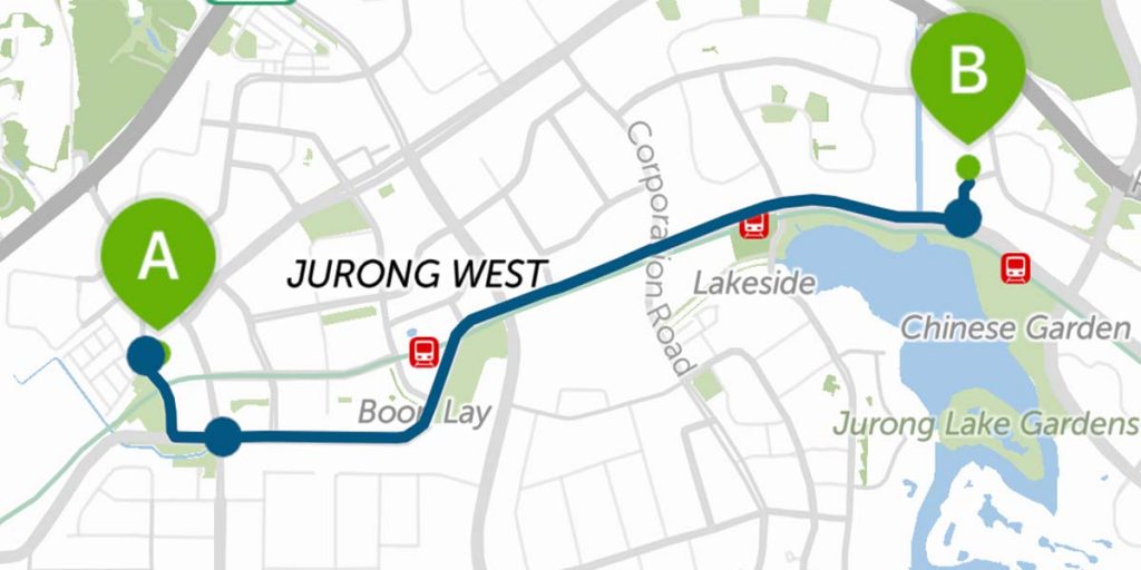 jurong east swimming complex to jurong west swimming complex