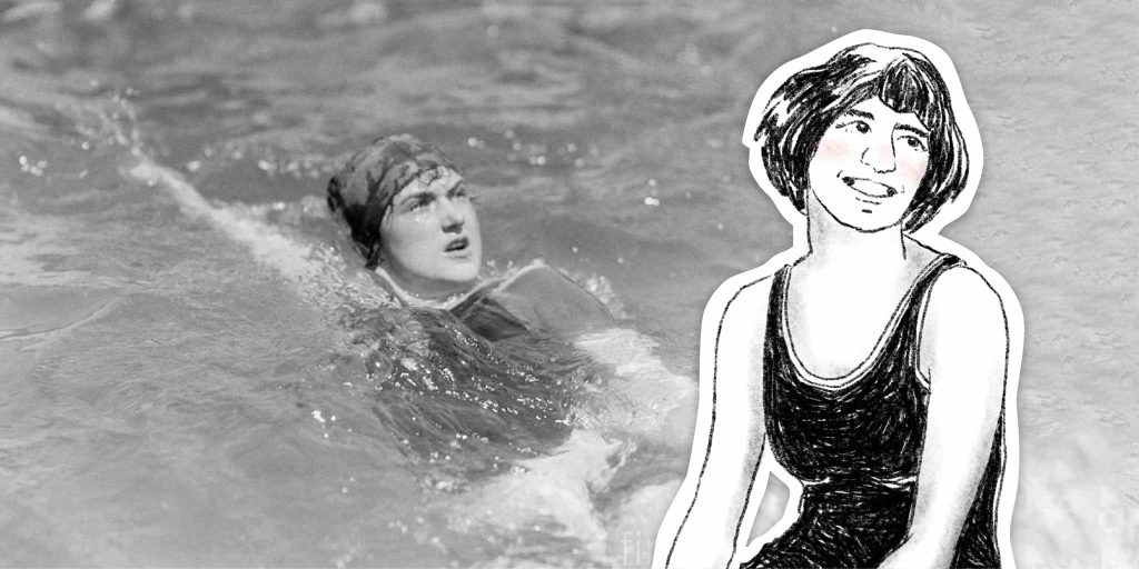 Sybil Bauer, Fastest Woman Backstroke Swimmer Friendly Dolphin Swim